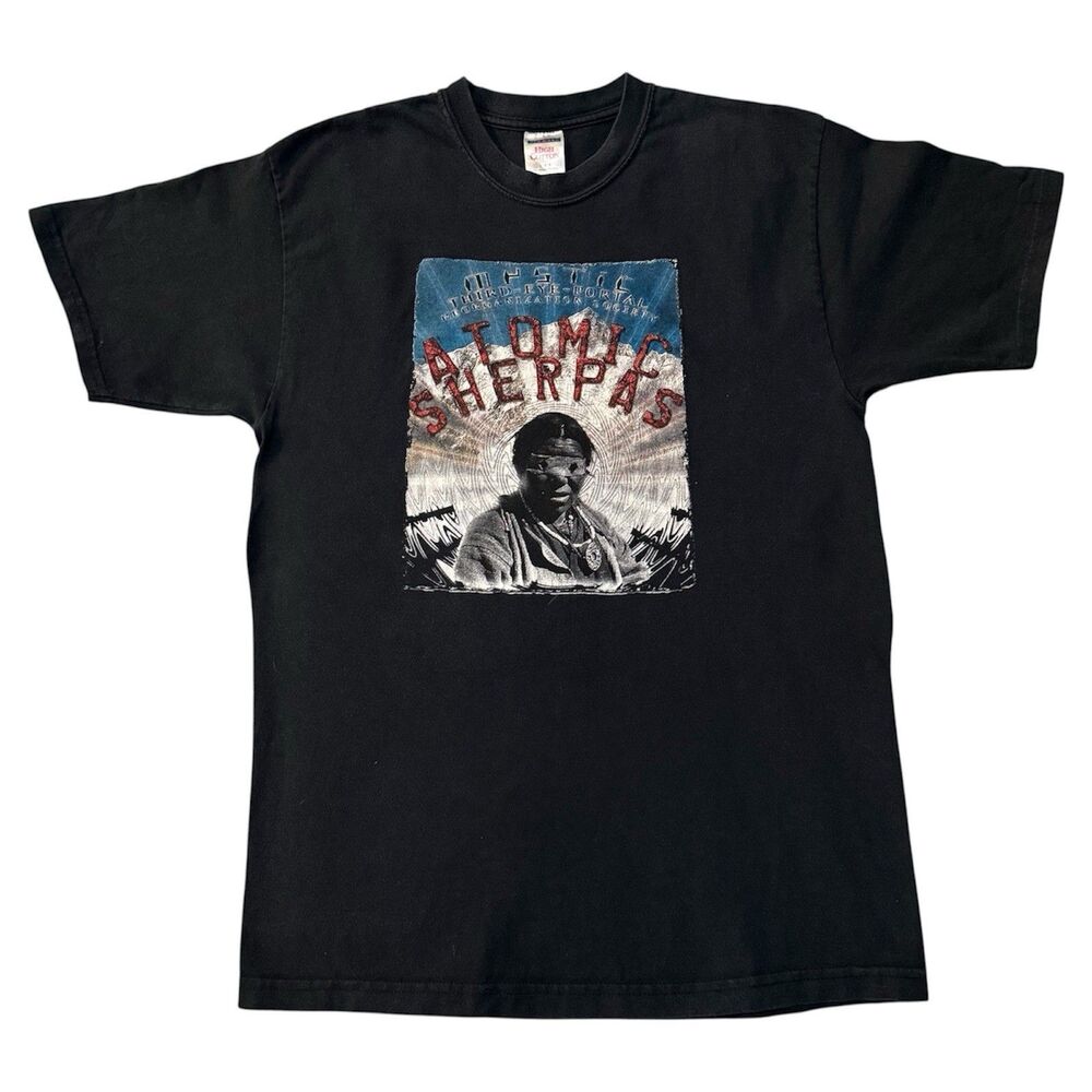 Vintage 90s Atomic Sherpas Band T-Shirt Size Medium Jerzees Funk Jazz Rock Punk